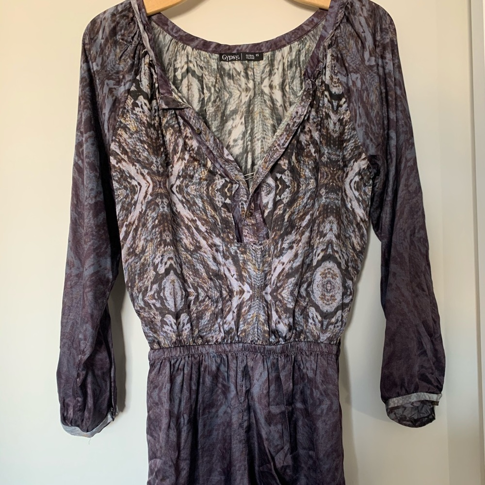 Snakeskin purple gypsy romper